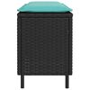 vidaXL Garden Bench with Cushion Black 110x30x40.5 cm Poly Rattan