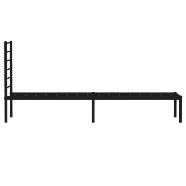 vidaXL Metal Bed Frame without Mattress with Headboard Black 100x200cm
