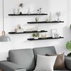 vidaXL Wall Shelves 4 pcs Black 80x9x3 cm