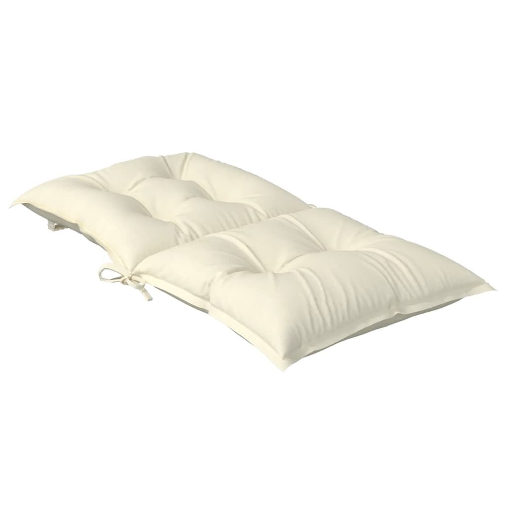 vidaXL Garden Lowback Chair Cushions 2 pcs Cream 100x50x7 cm Fabric