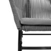 vidaXL 3 Piece Garden Dining Set with Cushions Grey Poly Rattan Glass