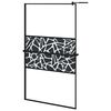 vidaXL Walk-in Shower Wall with Shelf Black 115x195 cm ESG Glass&Aluminium