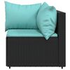 vidaXL Garden Corner Sofas with Cushions 2 pcs Black Poly Rattan