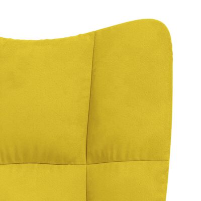 vidaXL Relaxing Chair with a Stool Mustard Yellow Velvet