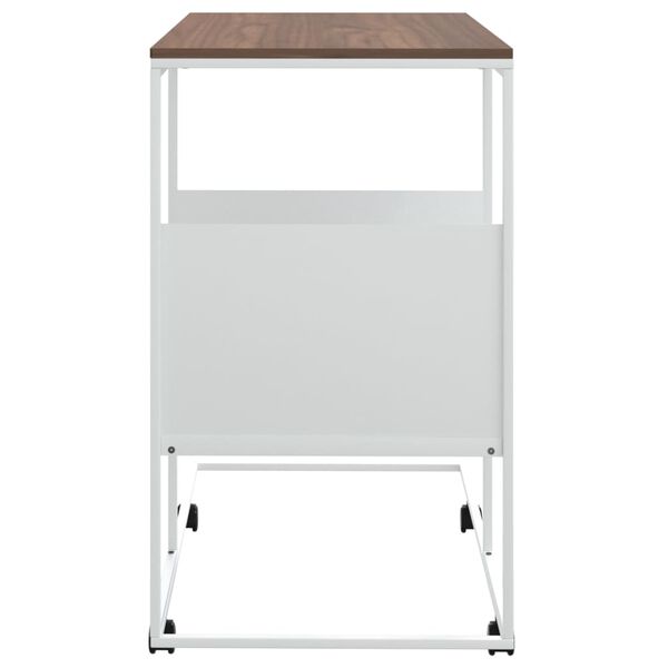 vidaXL Side Table with Wheels White 55x36x63.5 cm Engineered Wood