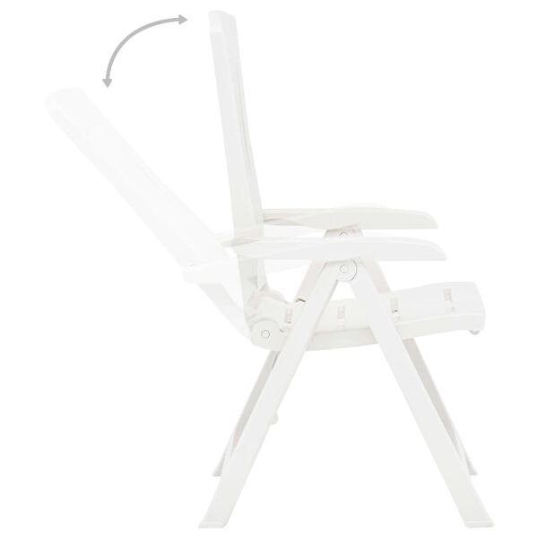 vidaXL Garden Reclining Chairs 2 pcs Plastic White