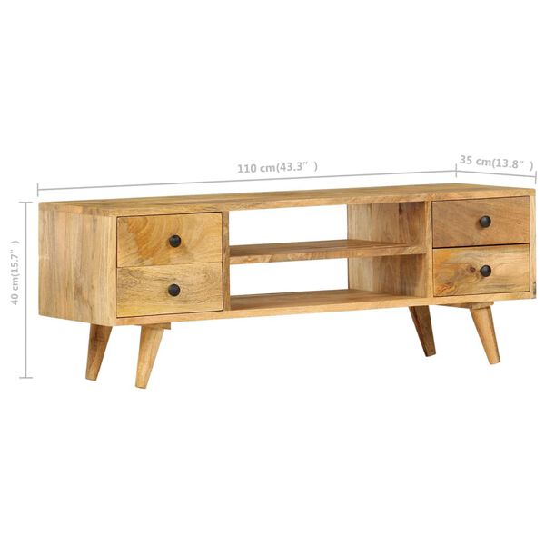 vidaXL TV Cabinet 110x35x40 cm Solid Mango Wood