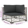 vidaXL 6 Piece Garden Lounge Set with Cushions Poly Rattan grey