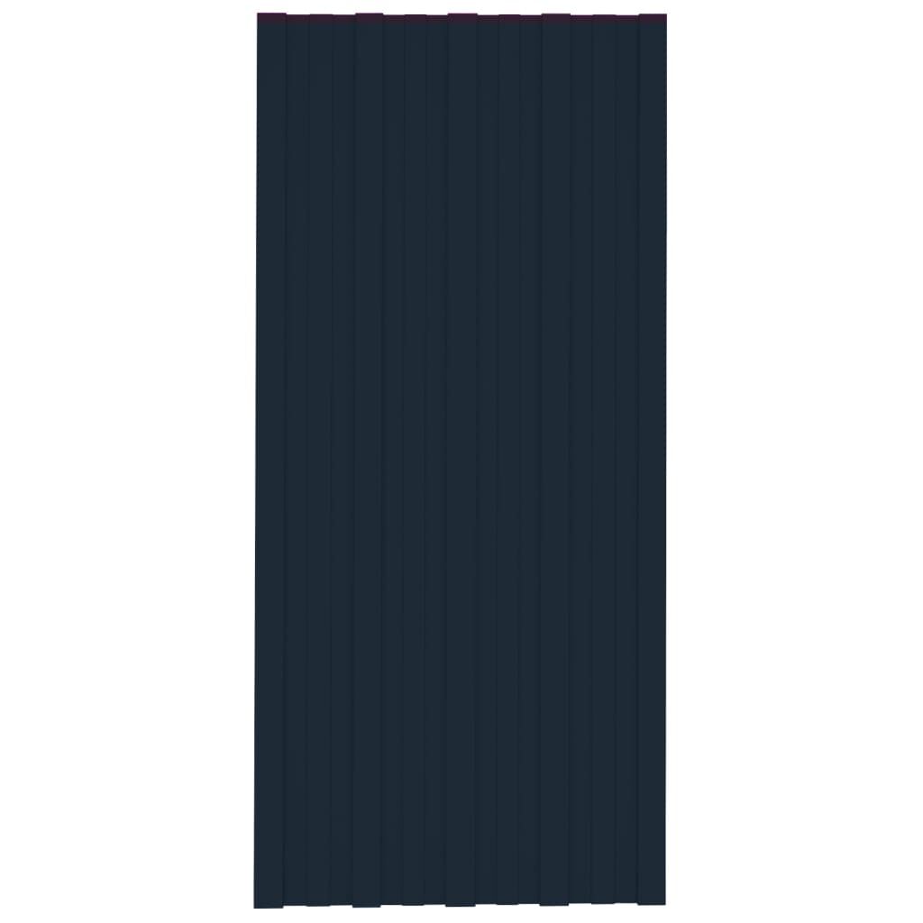 vidaXL Roof Panels 12 pcs Galvanised Steel Anthracite 100x45 cm