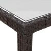 vidaXL Garden Table 150x90x75 cm Tempered Glass and Poly Rattan Brown