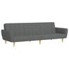vidaXL 2-Seater Sofa Bed with Footstool Dark Grey Fabric