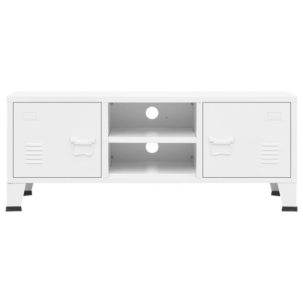 vidaXL Industrial TV Cabinet White 105x35x42 cm Metal