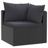 vidaXL 7 Piece Garden Lounge Set with Cushions Poly Rattan Black