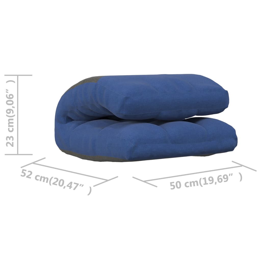 vidaXL Folding Floor Chair Blue Fabric