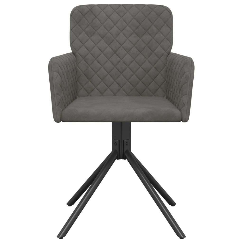 vidaXL Swivel Dining Chairs 2 pcs Dark Grey Velvet