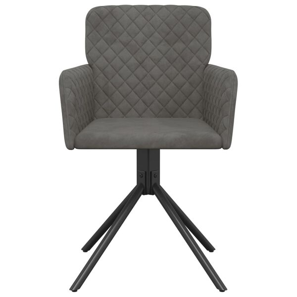 vidaXL Swivel Dining Chairs 2 pcs Dark Grey Velvet