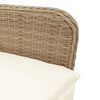 vidaXL Reclining Garden Chair with Cushions Beige Poly Rattan