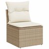 vidaXL 7 Piece Garden Sofa Set with Cushions Beige Poly Rattan