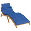 vidaXL Sun Lounger Cushion Royal Blue 186x58x4cm Oxford Fabric