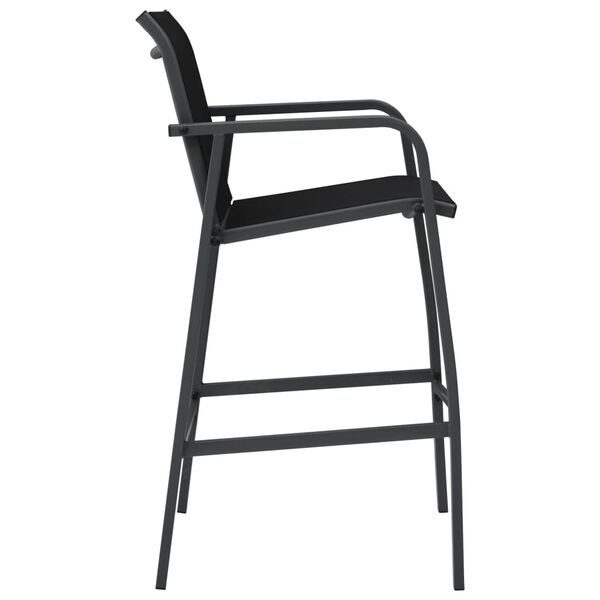 vidaXL Garden Bar Chairs 4 pcs Black Textilene
