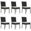 vidaXL 7 Piece Garden Dining Set Poly Rattan Black