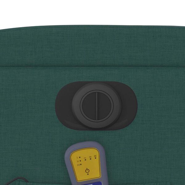 vidaXL Electric Stand up Massage Recliner Chair Dark Green Fabric