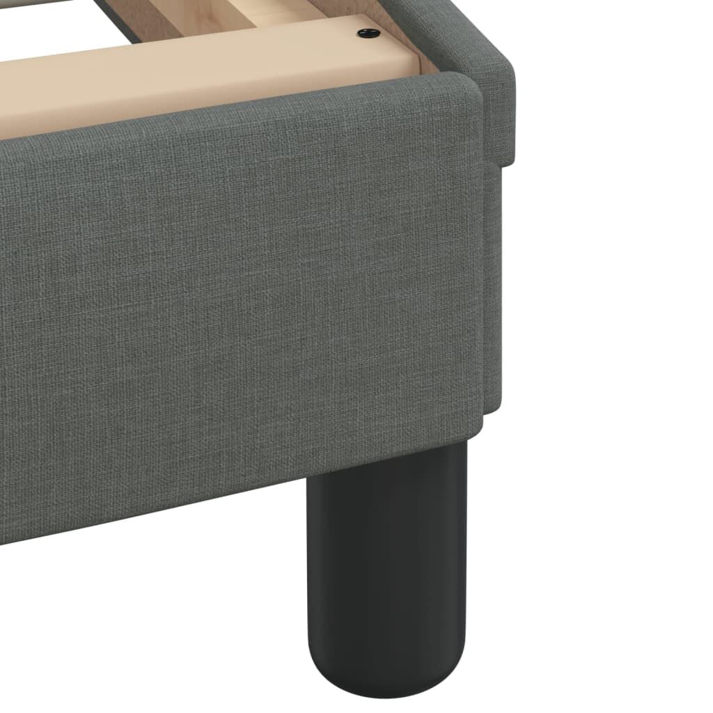 vidaXL Bed Frame with LED without Mattress Dark Grey 100x203 cm Fabric