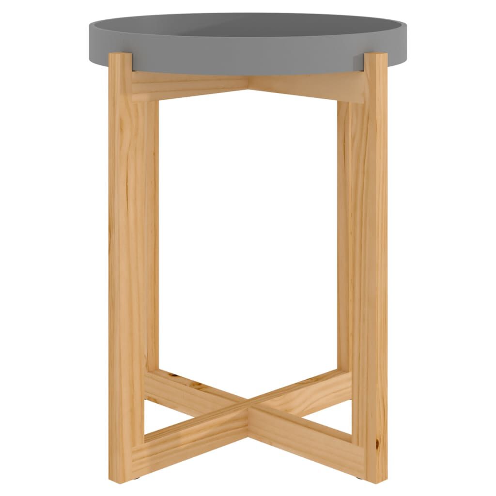 vidaXL Coffee Table Grey 41x41x48.5cm Engineered Wood&Solid Wood Pine