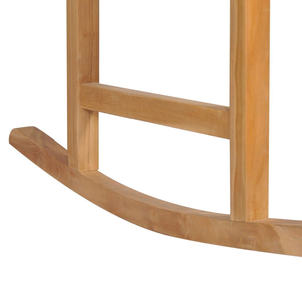 vidaXL Rocking Chair with Grey Cushion Solid Teak Wood
