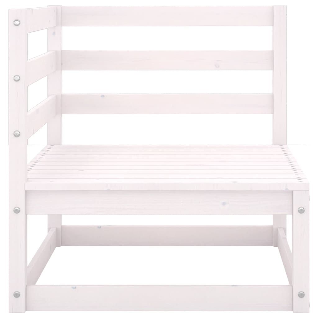 vidaXL Garden 2-Seater Sofa with Cushions White Solid Pinewood