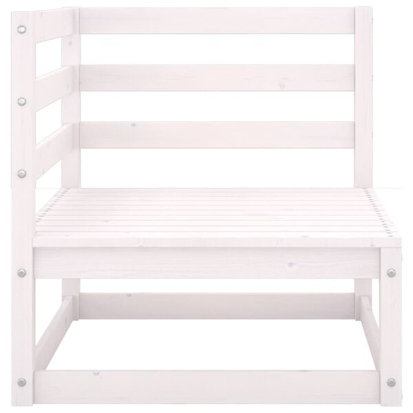 vidaXL Garden 2-Seater Sofa with Cushions White Solid Pinewood