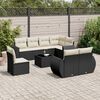 vidaXL 9 Piece Garden Sofa Set with Cushions Black Poly Rattan