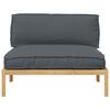 vidaXL Sofa Set Plain Anthracite 120 x 92 x 69 cm Solid Acacia Wood