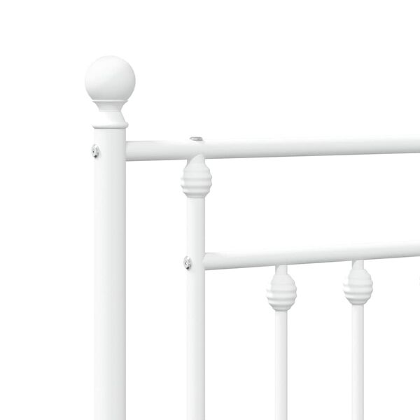 vidaXL Metal Bed Frame without Mattress with Footboard White 183x213cm