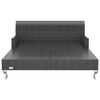 vidaXL 2-Person Garden Sun Bed with Cushions Poly Rattan Black
