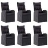 vidaXL 7 Piece Garden Dining Set Black