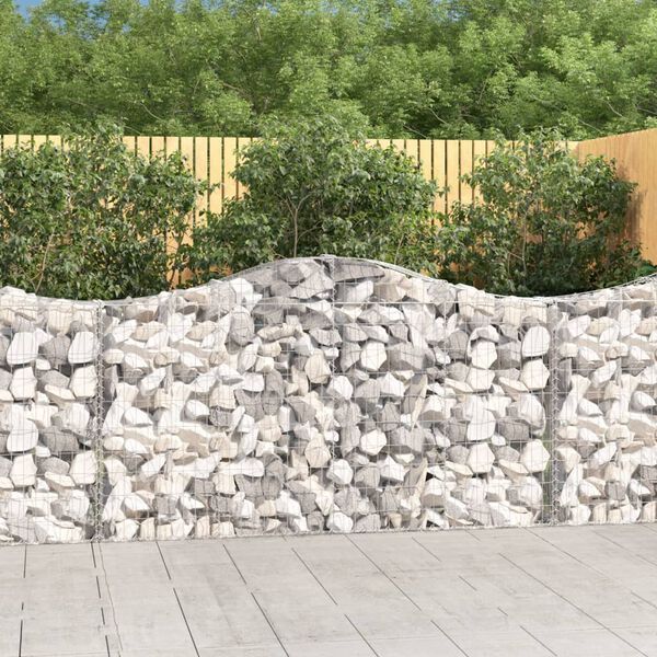 vidaXL Arched Gabion Baskets 20 pcs 200x30x100/120 cm Galvanised Iron
