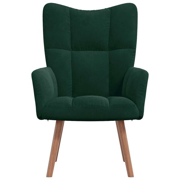 vidaXL Relaxing Chair Dark Green Velvet