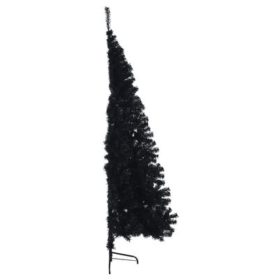 vidaXL Artificial Half Christmas Tree with Stand Black 180 cm PVC