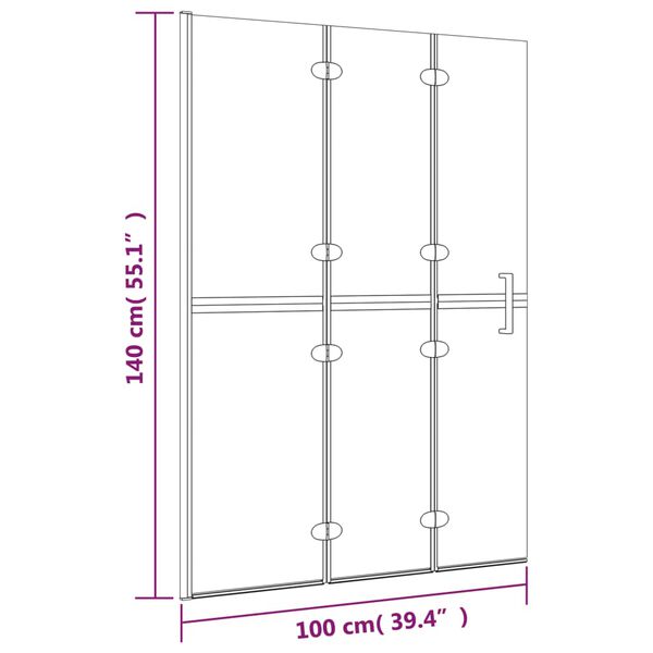 vidaXL Folding Shower Enclosure ESG 100x140 cm White