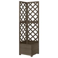 vidaXL Corner Trellis Planter Grey 40x40x150 cm Solid Fir Wood