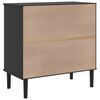 vidaXL Sideboard SENJA Rattan Look Black 80x40x80 cm Solid Wood Pine