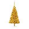 vidaXL Artificial Pre-lit Christmas Tree with Ball Set Gold 210 cm PET