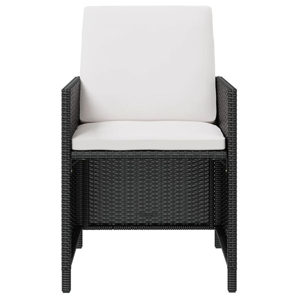 vidaXL 13 Piece Outdoor Dining Set with Cushions Poly Rattan Black