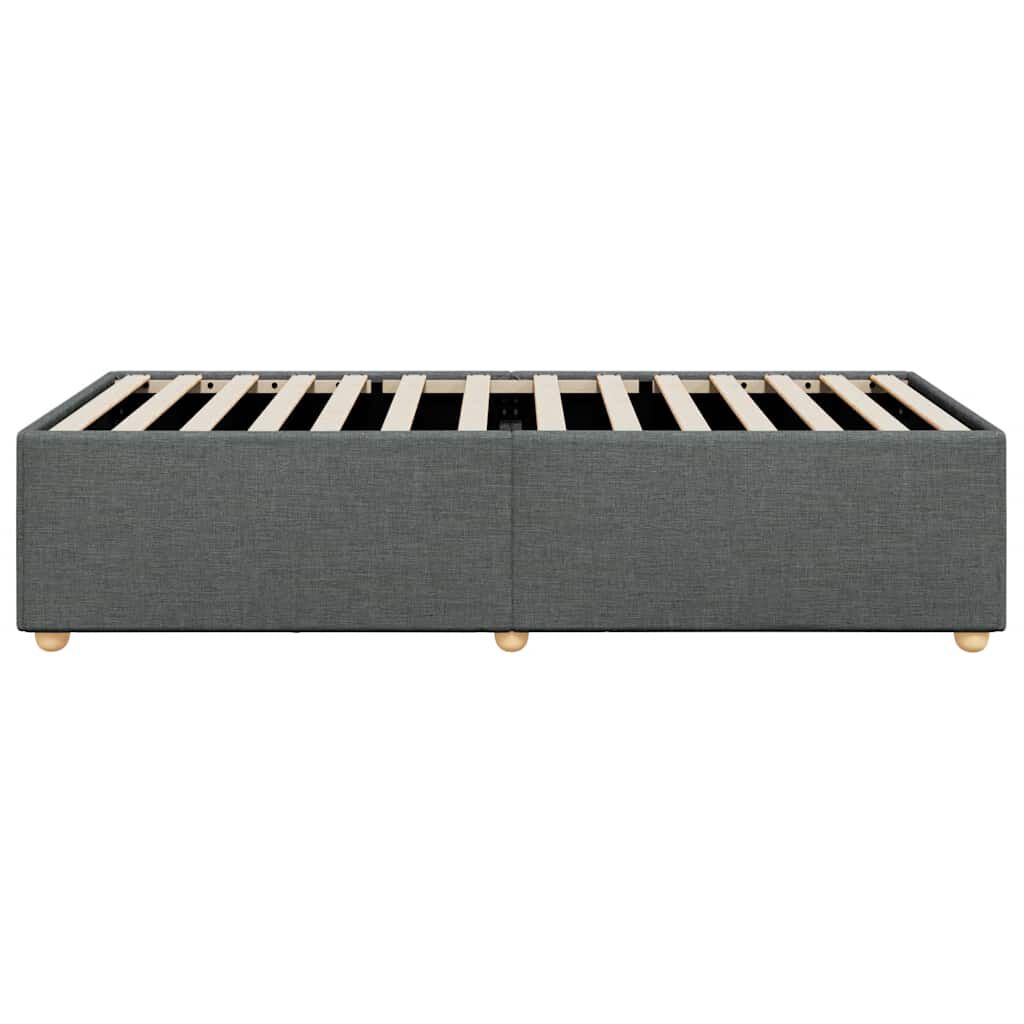 vidaXL Bed Frame without Mattress Dark Grey Twin Fabric
