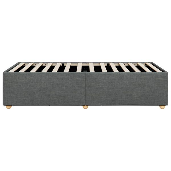 vidaXL Bed Frame without Mattress Dark Grey Twin Fabric
