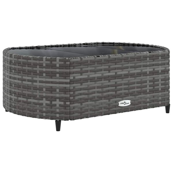 vidaXL 5 Piece Garden Sofa Set with Cushions Grey Poly Rattan