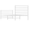 vidaXL Metal Bed Frame without Mattress with Footboard White 100x190cm