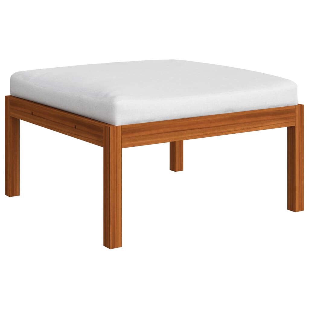vidaXL 6 Piece Garden Lounge Set with Cushions Cream Solid Acacia Wood