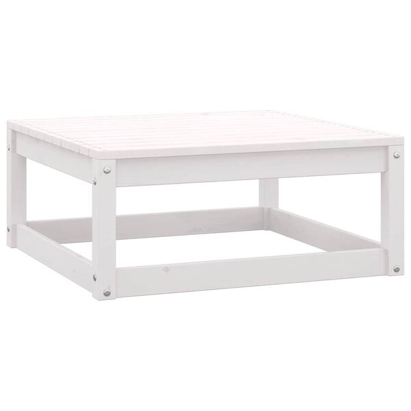 vidaXL 3 Piece Garden Lounge Set with Cushions White Solid Pinewood